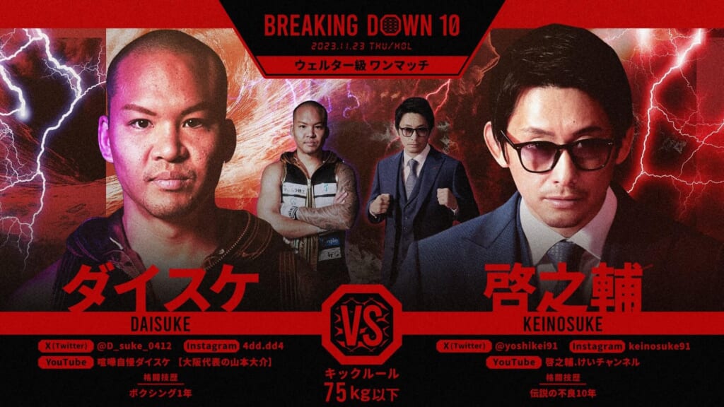 BREAKINg DOWN10ウェルター級 ワンマッチダイスケ vs 啓之輔
